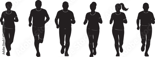 Senior Athletes Jogging Silhouette Set