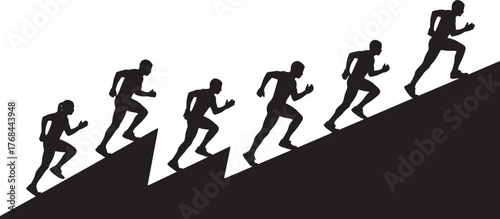 Six Hill Run Athlete Silhouettes