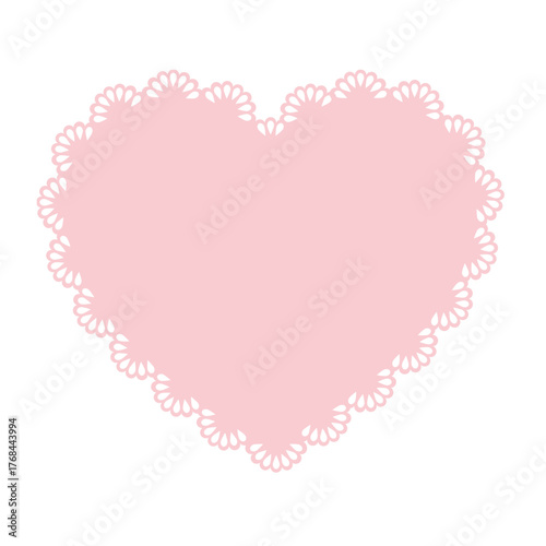 Simple pink heart lace frame, tag, label