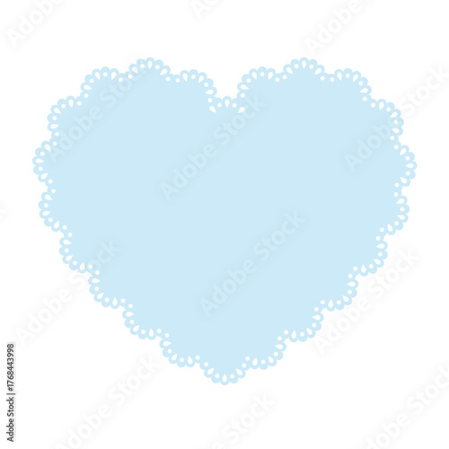 Simple blue heart lace frame, tag, label