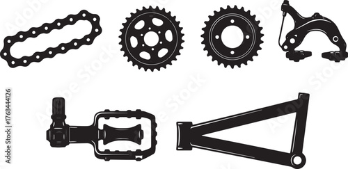 Bicycle Component and Parts Silhouette Collection