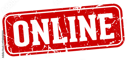 online rectangular sign. online stamp