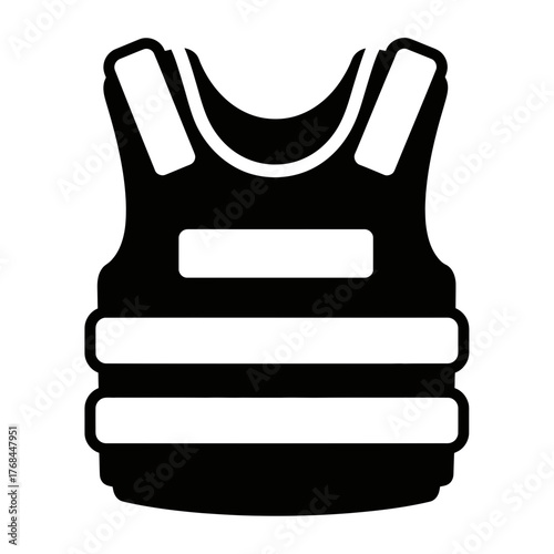 Vector illustration of safety vest iconic design scalable for various media formats silhouette vector illustration white background