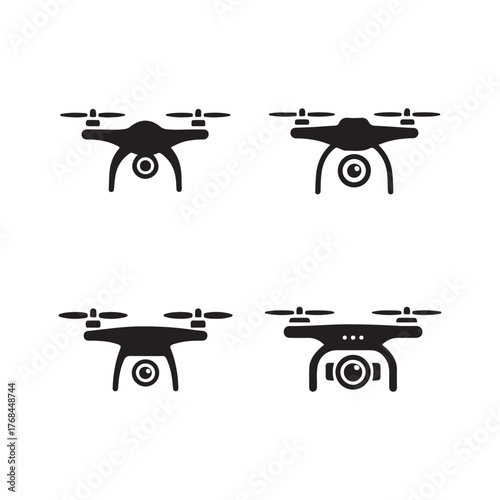 Aerial Drone Photo Device Solid Icons