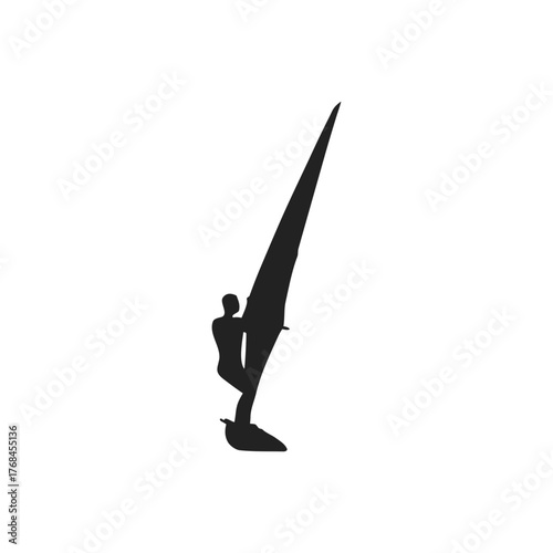 Vector windsurfing silhouette