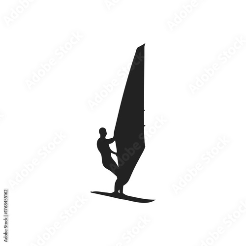 Vector windsurfing silhouette