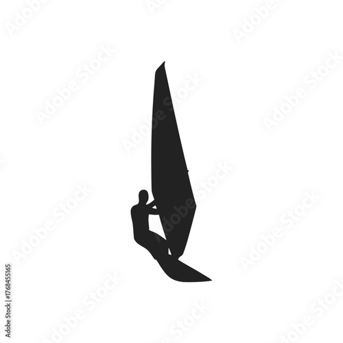 Vector windsurfing silhouette