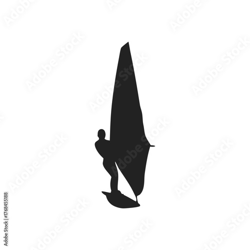 Vector windsurfing silhouette