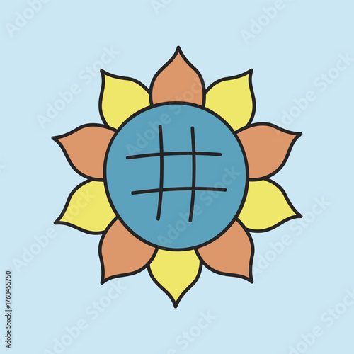 Autumn Sunflower Harvest Vector Icon