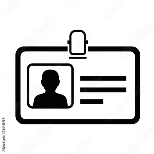 Scalable vector illustration of an id card with photo and lines for personal identification silhouette vector illustration white background
