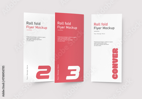 Tri-Fold Roll Flyer Mockup