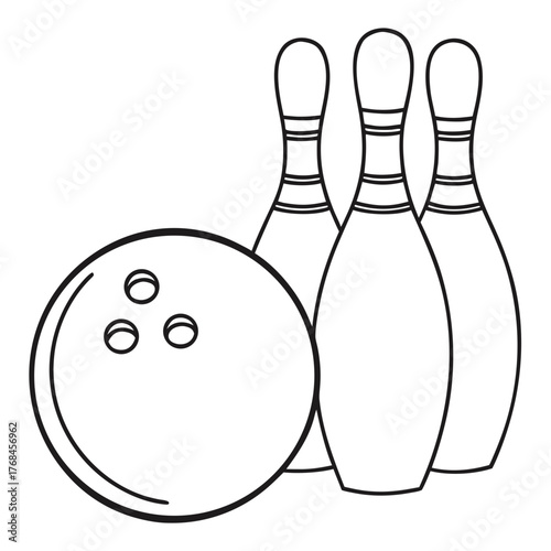 bowling ball and pins