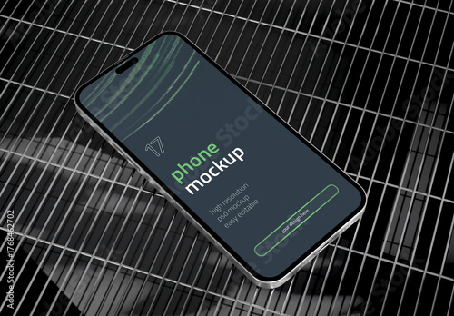 Smart Phone Mockup on Metal Surface
