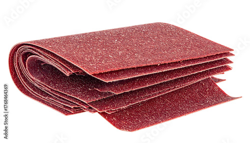 Red sandpaper roll with transparent background