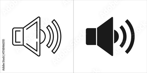Sound icon in outline and solid black