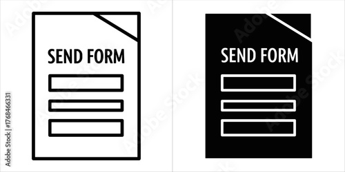 Send form icon in outline and solid black