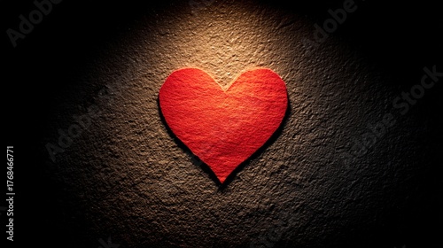 adoration. A red heart symbol stands out against a textured black background with a warm glow. wellbeing guides, coaching materials, designed for coaching and self-improvement content.