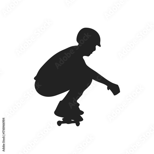 Skateboarder Silhouette Vektor Black Sports