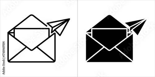 Email icon with a paper airplane flying out