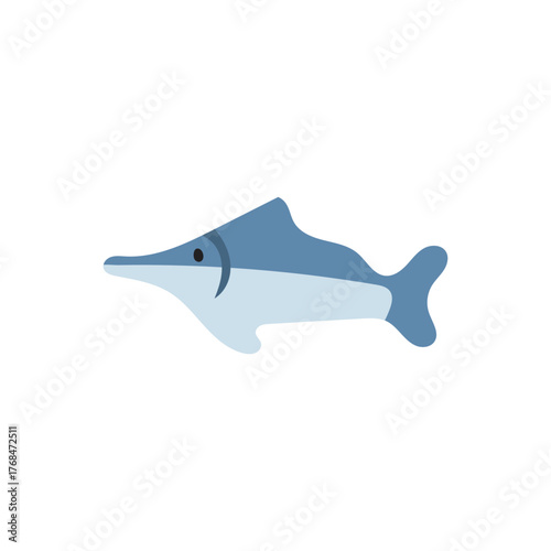 Sword fish icon. Sleek swordfish illustration with long bill, great for ocean, fishing, and marine-themed projects.