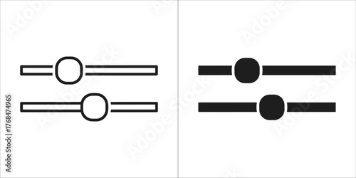 Two slider icons, one outlined and one filled