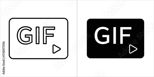 Gif icon in outline and solid style
