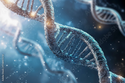 Dna strand helix structure representing genetics and science