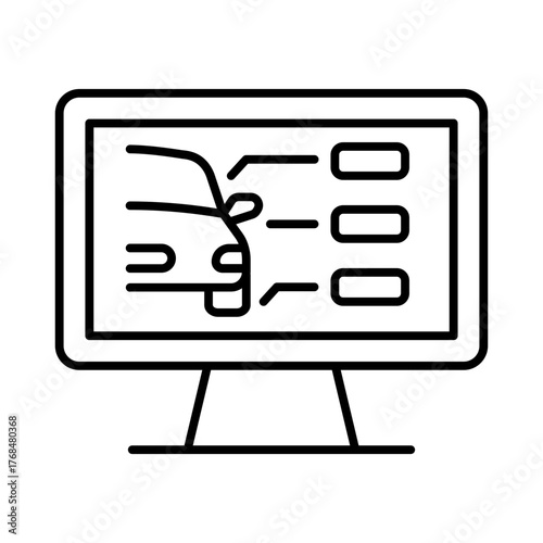 Dashboard monitor showing car diagnostics or telematics system.