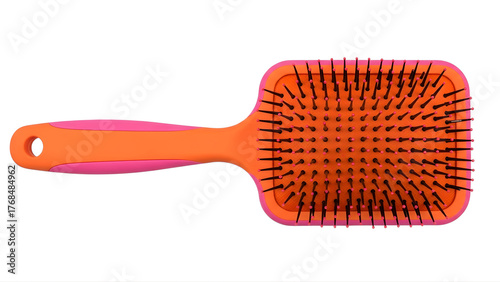 Detangling hair brush paddle brush for women men kids hair care styling tool orange pink brush hundred bristles on transparent background