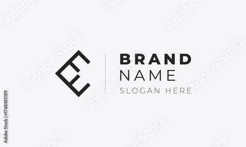 Vector minimal monogram logo and iconic symbol on EF or FE initials	
