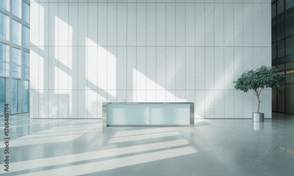Fototapeta premium Modern, minimalist lobby with natural light