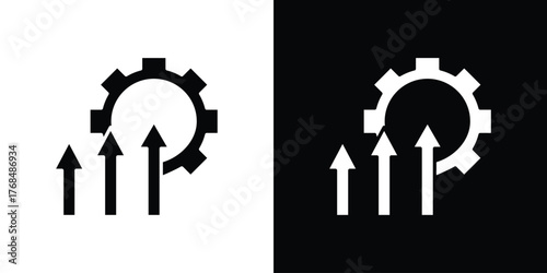Improvement icon in solid silhouette set. Vector Illustration.