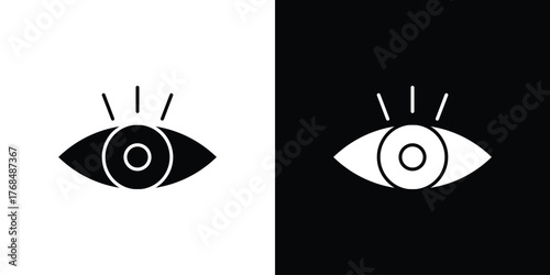 Visible icon in solid silhouette set. Vector Illustration.