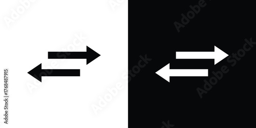 Transfer arrows icon in solid silhouette set. Vector Illustration.
