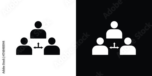 Third party icon in solid silhouette set. Vector Illustration.