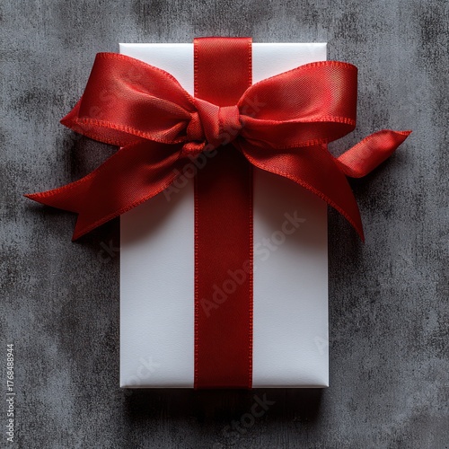 A beautifully wrapped gift lies on a textured surface, inviting curiosity and joy