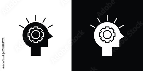 Realization icon in solid silhouette set. Vector Illustration.