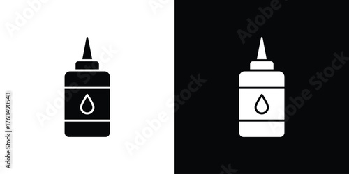 Nasal spray bottle icon in solid silhouette set. Vector Illustration.