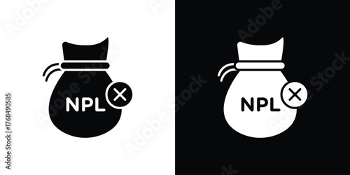 NPL icon in solid silhouette set. Vector Illustration.