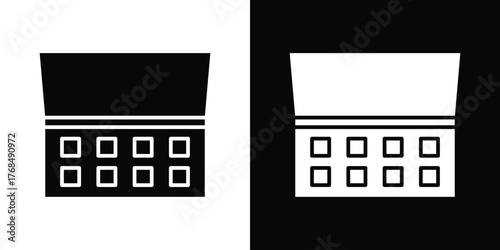 Makeup palette icon in solid silhouette set. Vector Illustration.