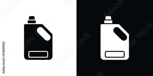 liquid detergent icon in solid silhouette set. Vector Illustration.