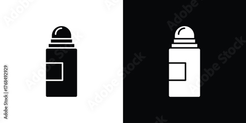 deodorant icon in solid silhouette set. Vector Illustration.