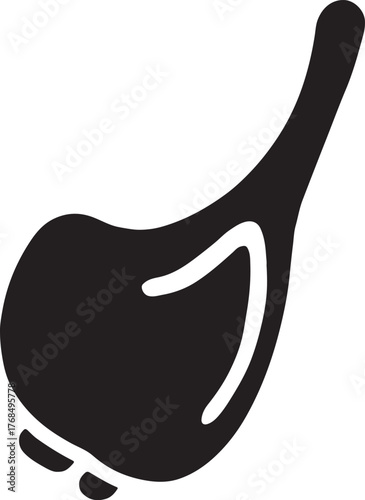 Lamb chop glyph icon with bone and meat portion for food, culinary, and restaurant design.