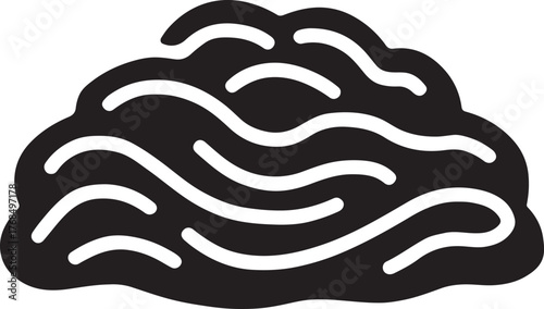 Ground meat mound silhouette icon simple design for food, culinary, and meat vector graphics.