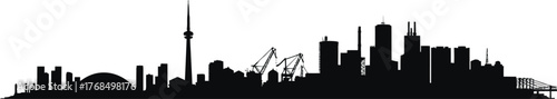 Toronto Cityscape Skyline Silhouette Urban Landscape Canadian Cityscape