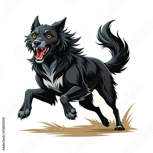 An exhilarating and powerful black illustration featuring vibrant colors and dynamic composition perfect for impactful graphic design projects