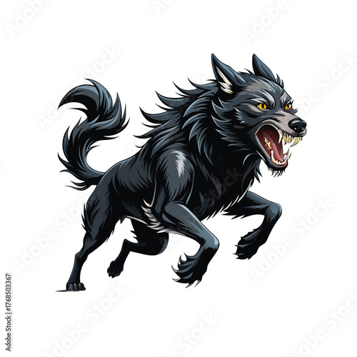 An exhilarating illustration of a powerful black subject showcasing dynamic movement and vibrant colors with a modern artistic flair for commercial use