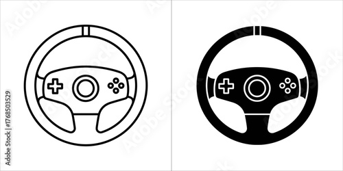 Gaming steering wheel and buttons