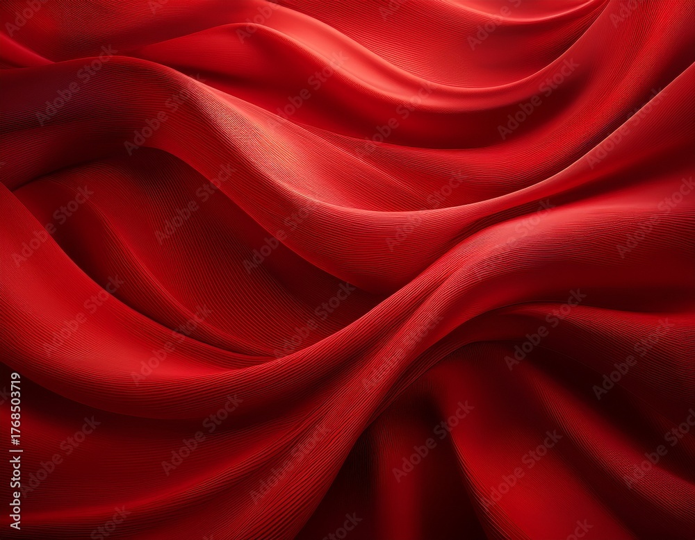 Obraz premium abstract red fabric with soft wave texture background