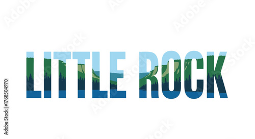 Little Rock Arkansas Landscape Text Art